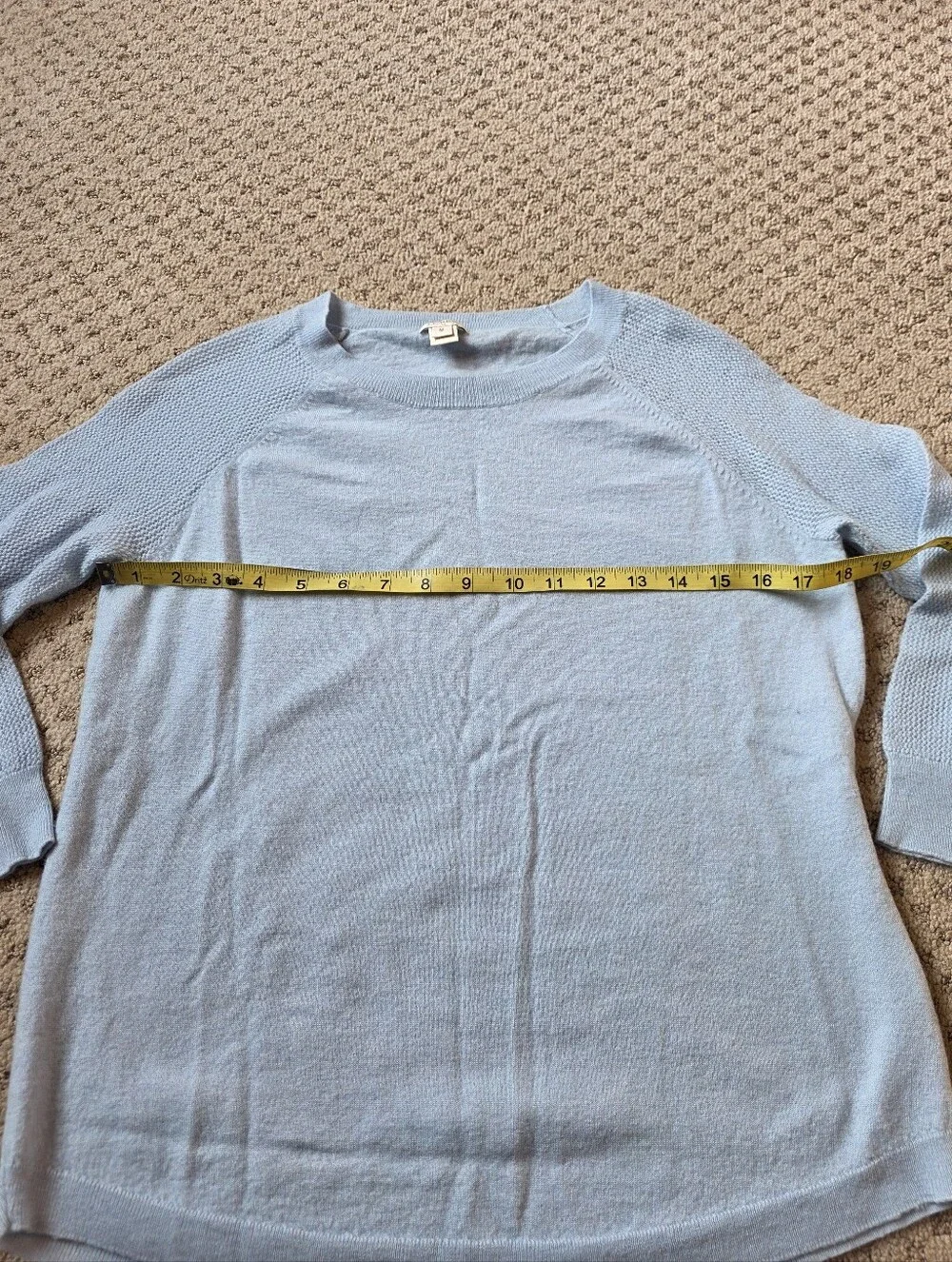 J. Crew Light Blue Merino Wool Blend Sweater